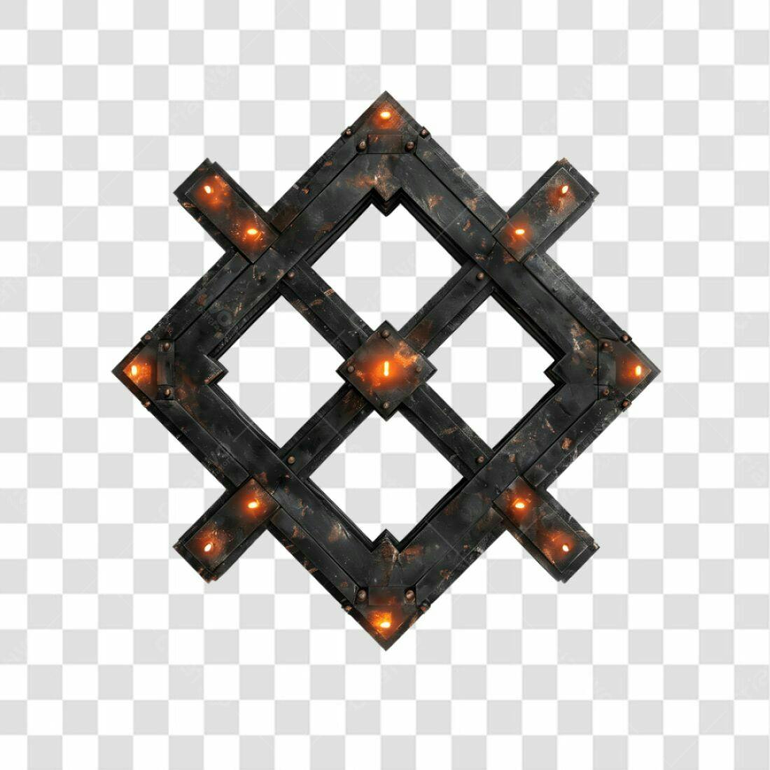 Ícone Metálico Gótico PNG com fundo transparente
