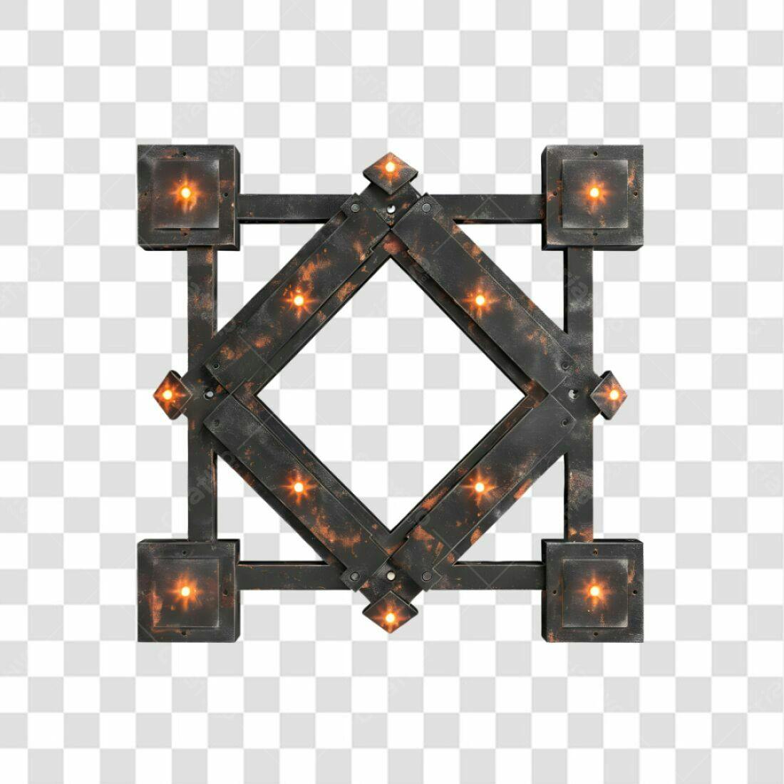 Moldura PNG com fundo transparente estilo industrial