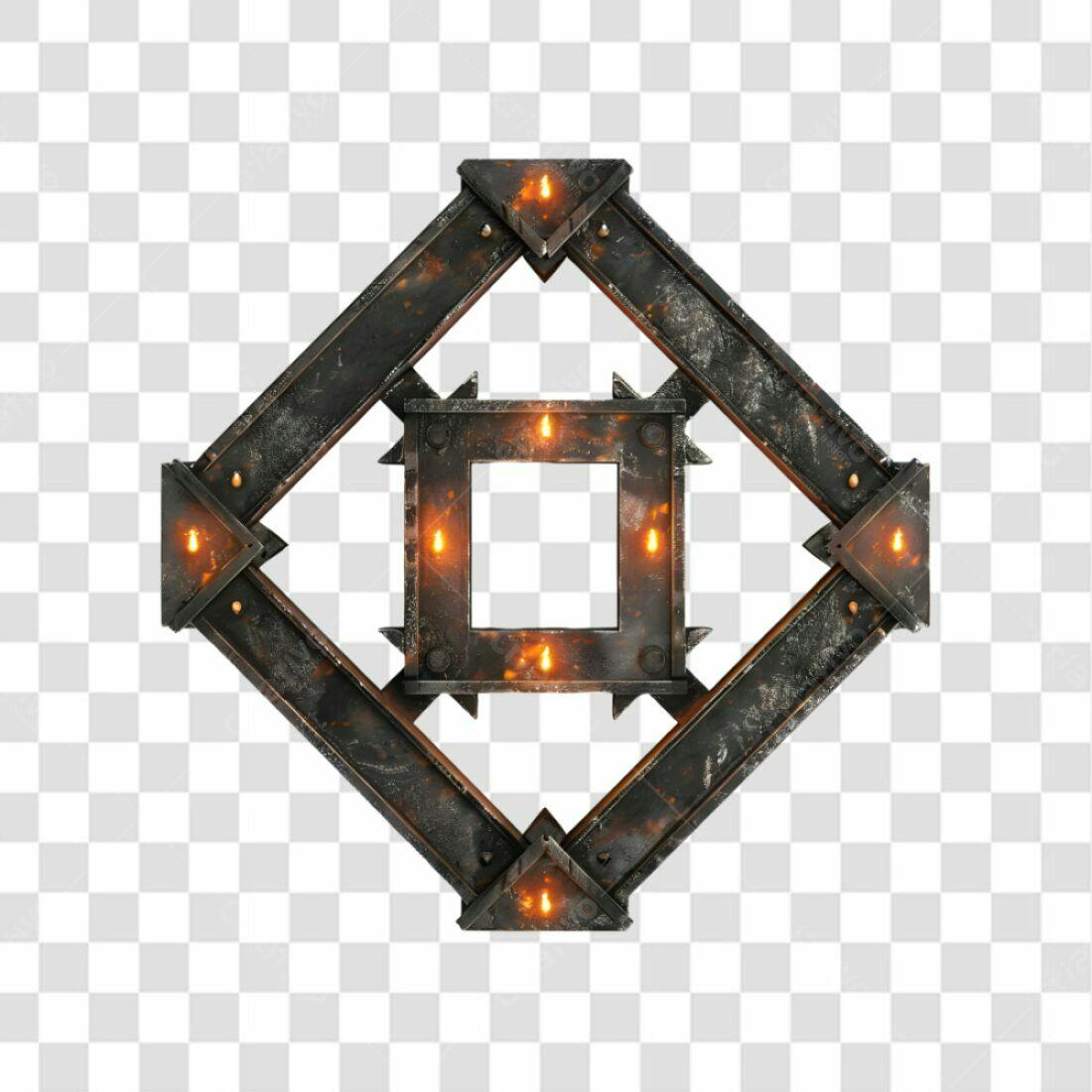 Moldura Metálica PNG com fundo transparente