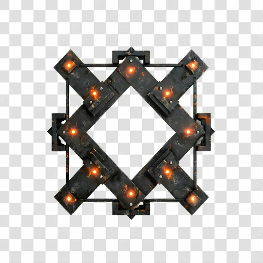 Moldura PNG com fundo transparente estilo industrial