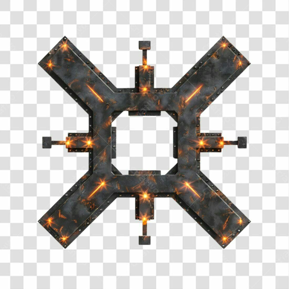 Icone Metálico Industrial PNG com fundo transparente