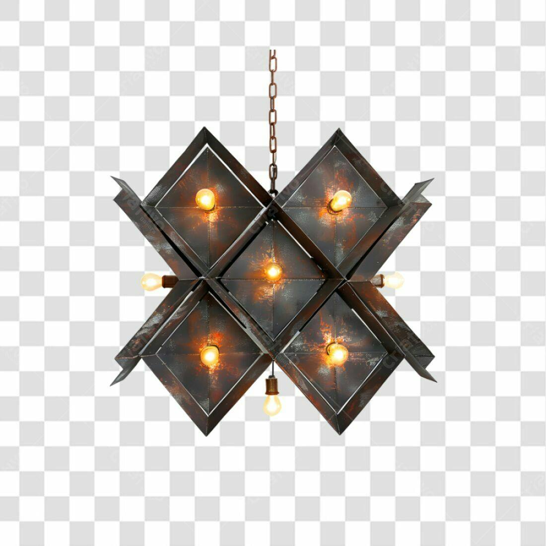 Lustre Industrial Metálico PNG com fundo transparente