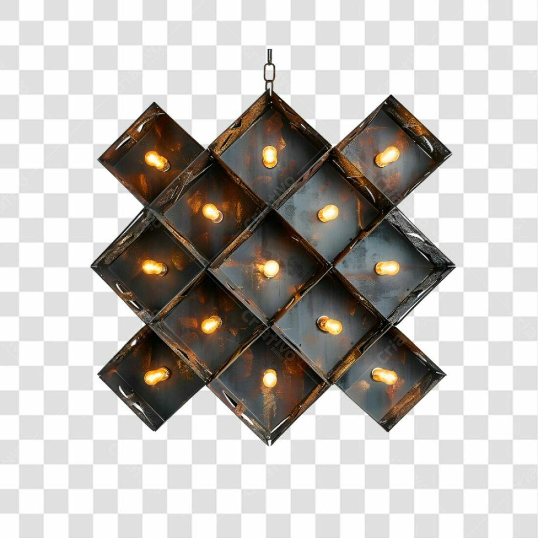 Icone Lustre Industrial Marrom e Amarelo PNG com fundo transparente