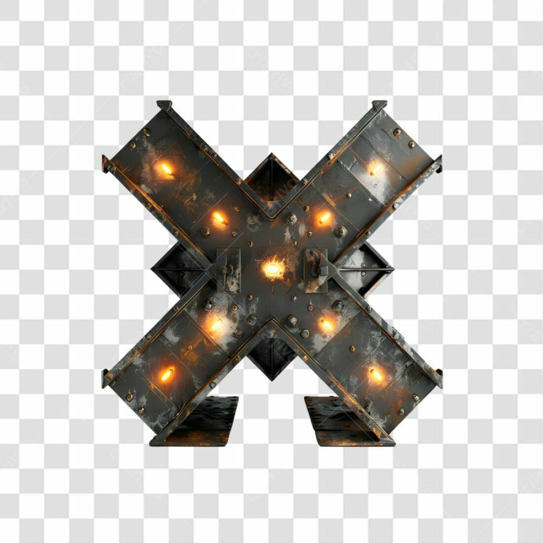 Icone Letra X Industrial PNG com fundo transparente