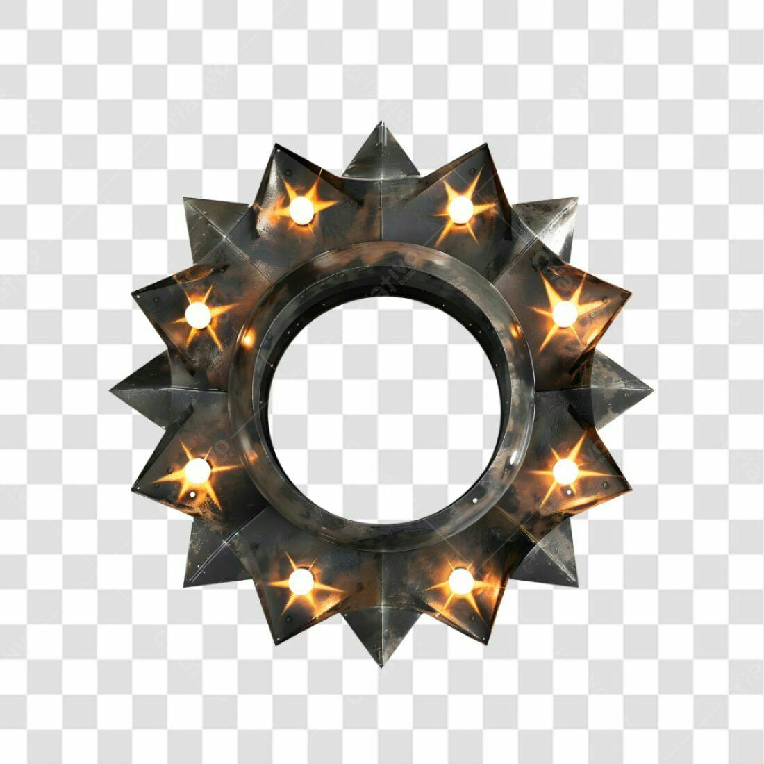 Moldura Decorativa Formato Sol PNG com fundo transparente
