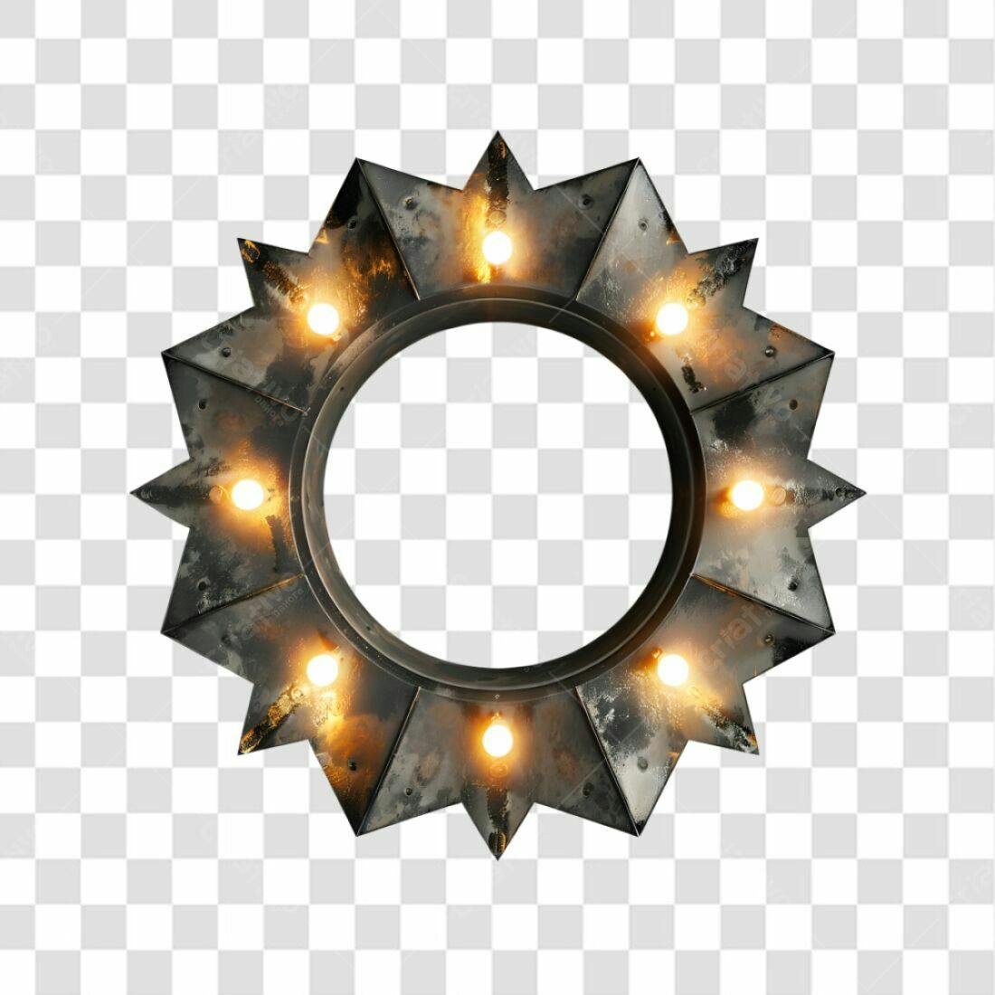 Moldura PNG com fundo transparente estilo industrial