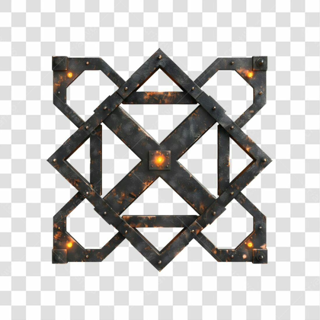 Icone Metálico Geométrico PNG com fundo transparente