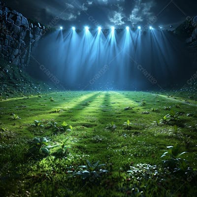 CAMPO DE FUTEBOL | ILUMINAÇÃO - GRAMADO VERDE | IMAGEM