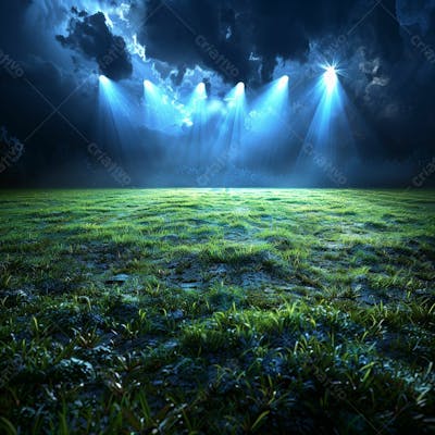 CAMPO DE FUTEBOL | ILUMINAÇÃO - GRAMADO VERDE | IMAGEM