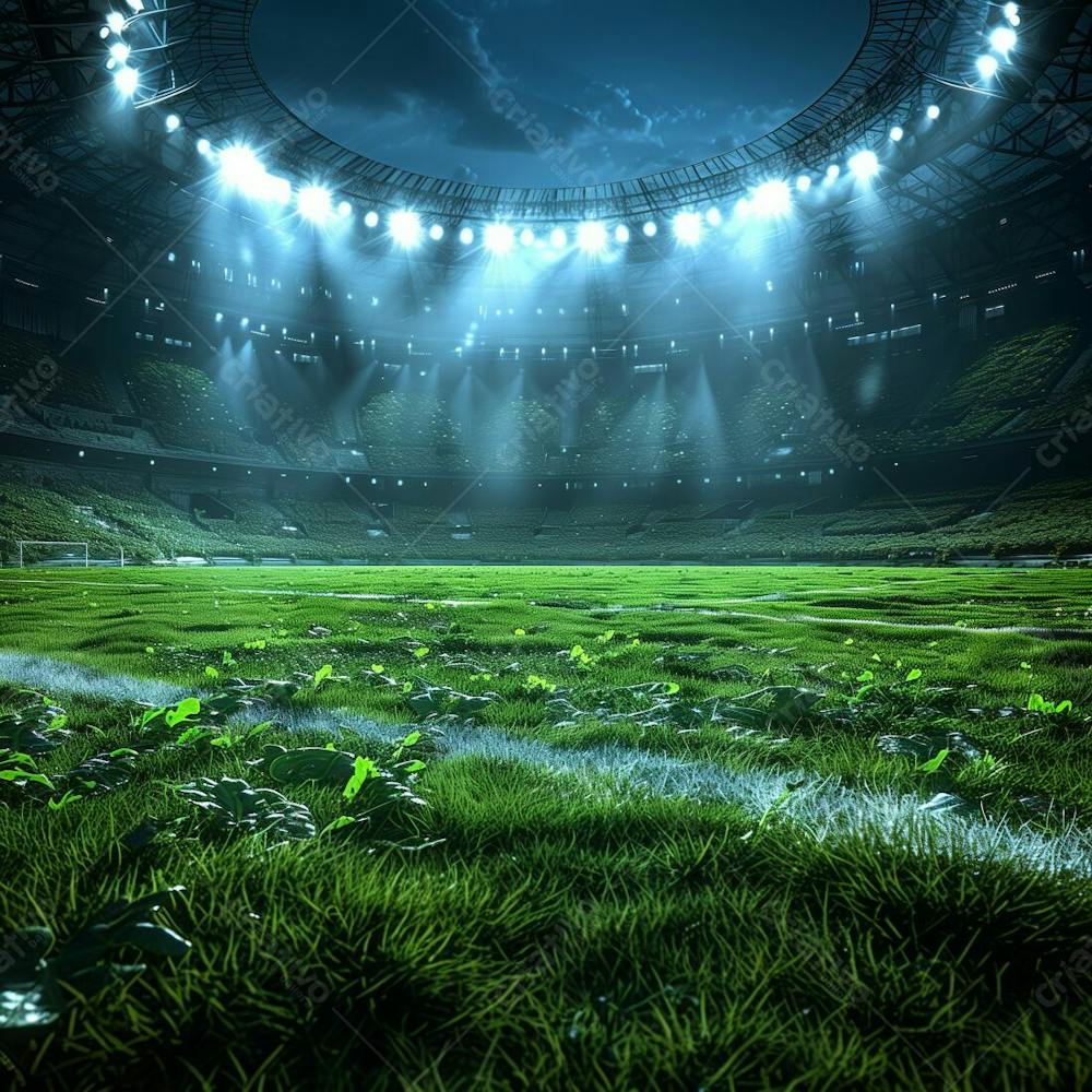 CAMPO DE FUTEBOL | ILUMINAÇÃO - GRAMADO VERDE | IMAGEM