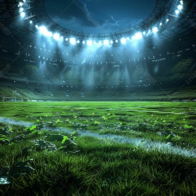 CAMPO DE FUTEBOL | ILUMINAÇÃO - GRAMADO VERDE | IMAGEM