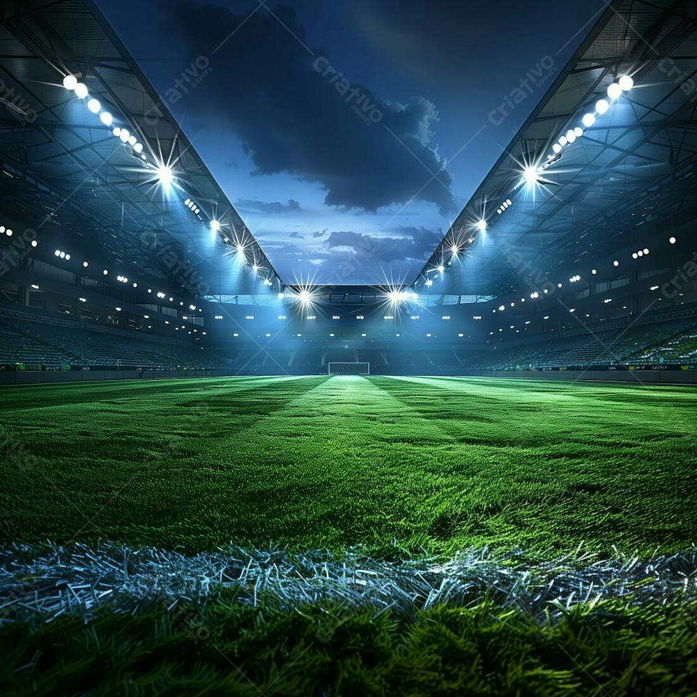 CAMPO DE FUTEBOL | ILUMINAÇÃO - GRAMADO VERDE | IMAGEM