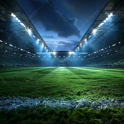 CAMPO DE FUTEBOL | ILUMINAÇÃO - GRAMADO VERDE | IMAGEM