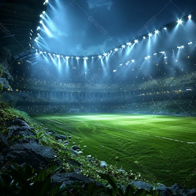 CAMPO DE FUTEBOL | ILUMINAÇÃO - GRAMADO VERDE | IMAGEM
