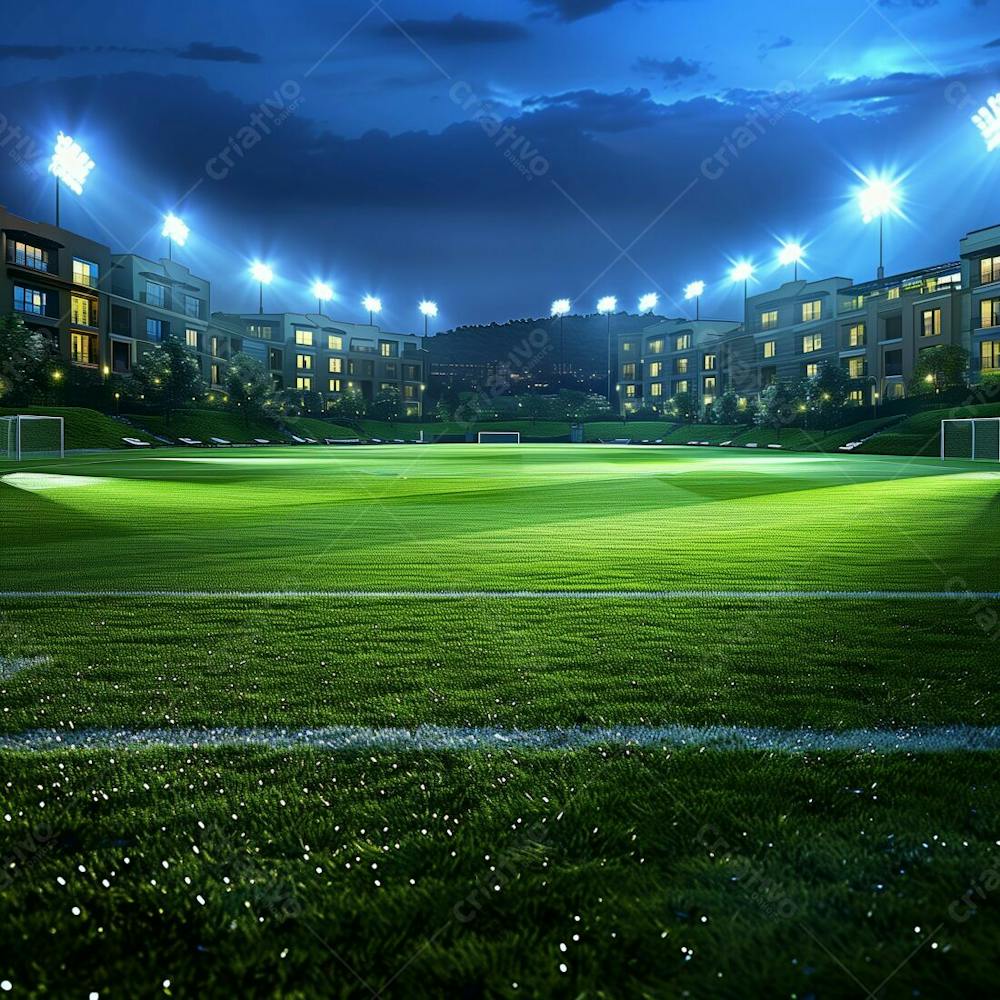 CAMPO DE FUTEBOL | ILUMINAÇÃO - GRAMADO VERDE | IMAGEM