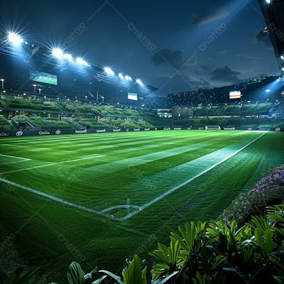 CAMPO DE FUTEBOL | ILUMINAÇÃO - GRAMADO VERDE | IMAGEM