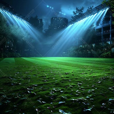 CAMPO DE FUTEBOL | ILUMINAÇÃO - GRAMADO VERDE | IMAGEM