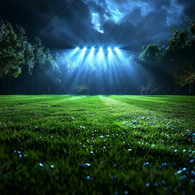 CAMPO DE FUTEBOL | ILUMINAÇÃO - GRAMADO VERDE | IMAGEM