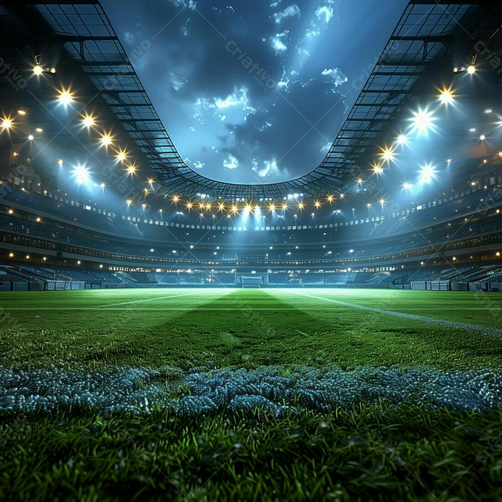 CAMPO DE FUTEBOL | ILUMINAÇÃO - GRAMADO VERDE | IMAGEM