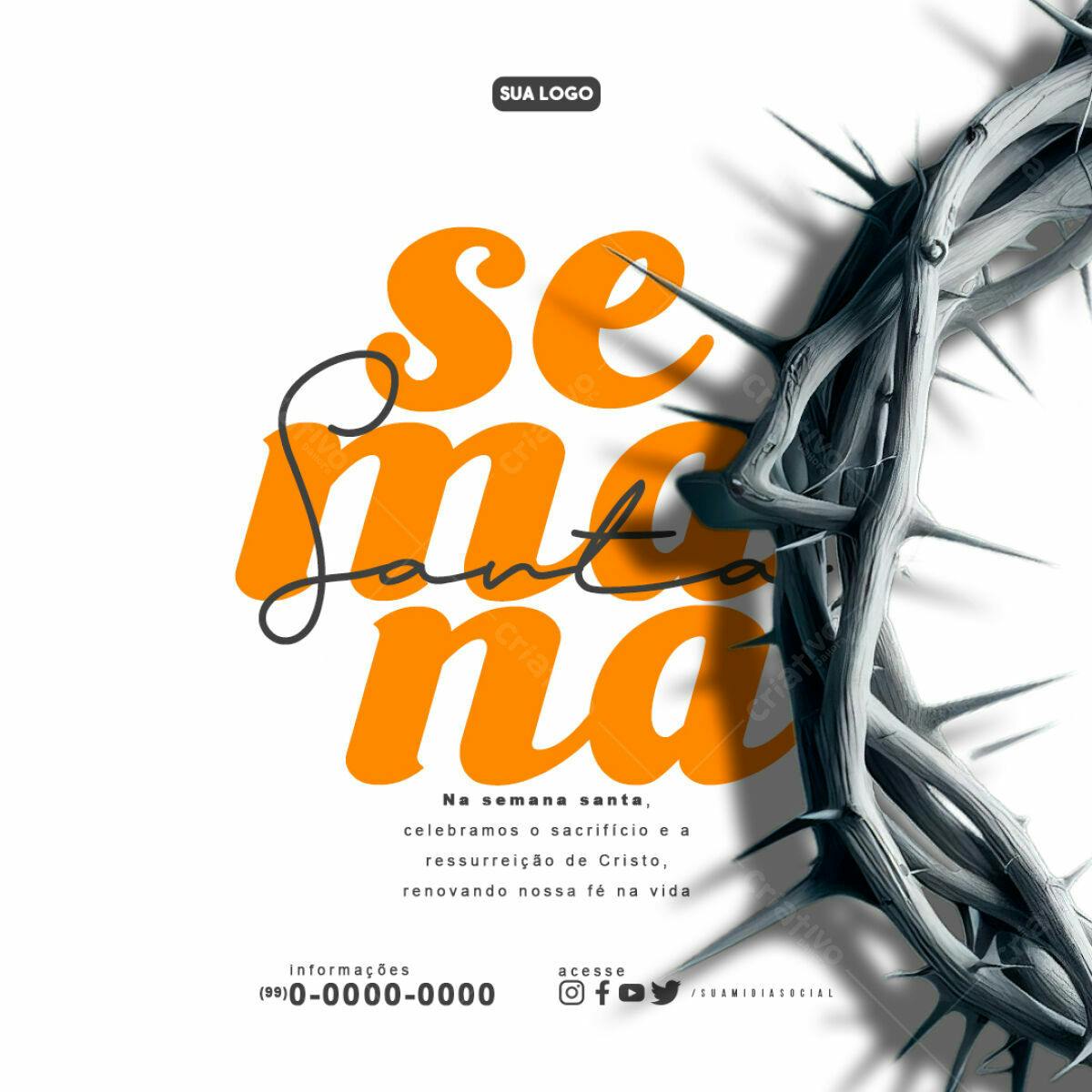 Flyer Semana Santa PSD Editável