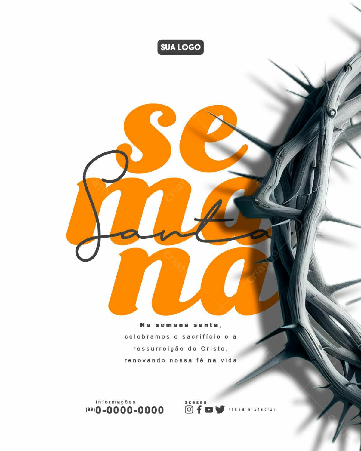 Flyer Semana Santa PSD Editável