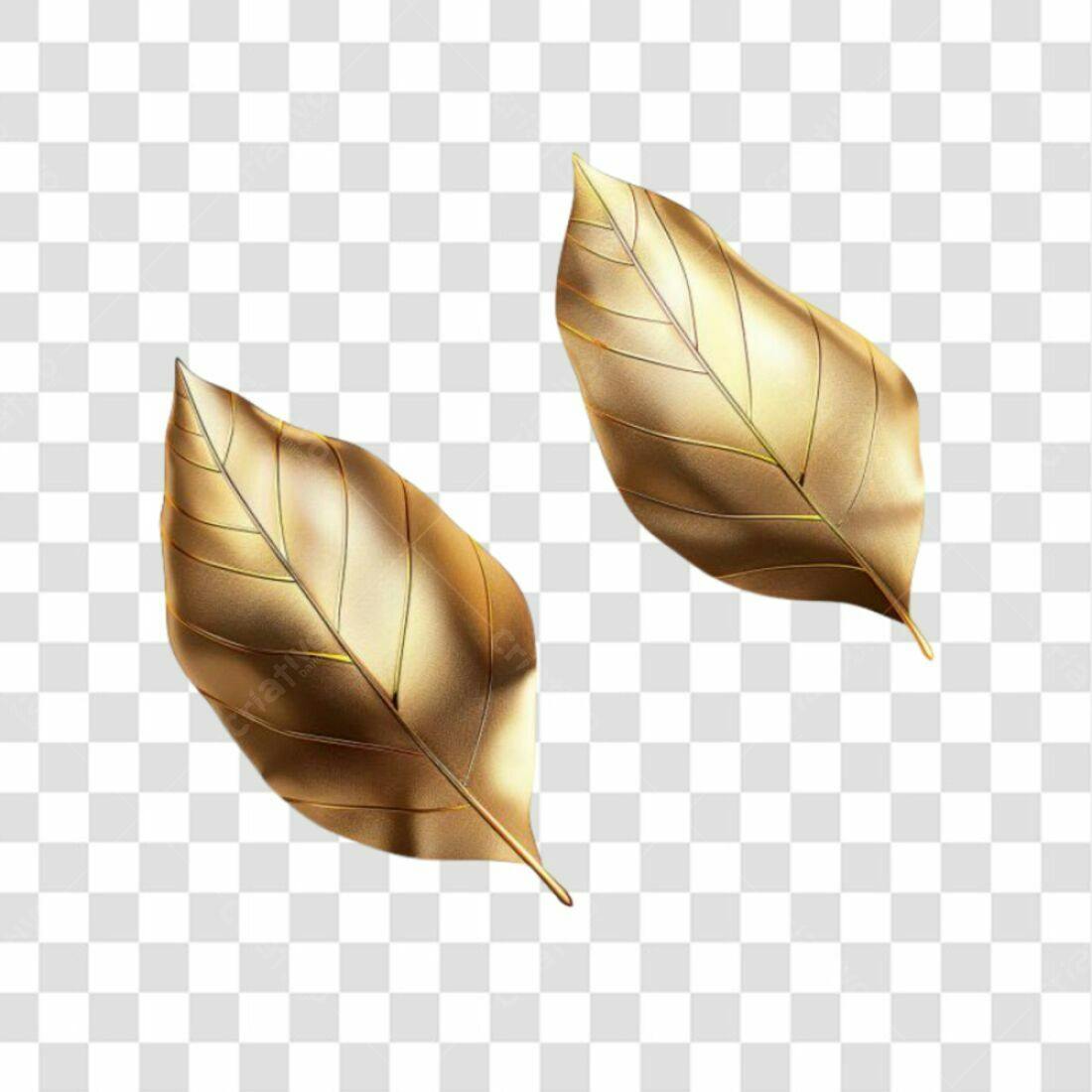 Icone Folhas Douradas PNG com fundo transparente
