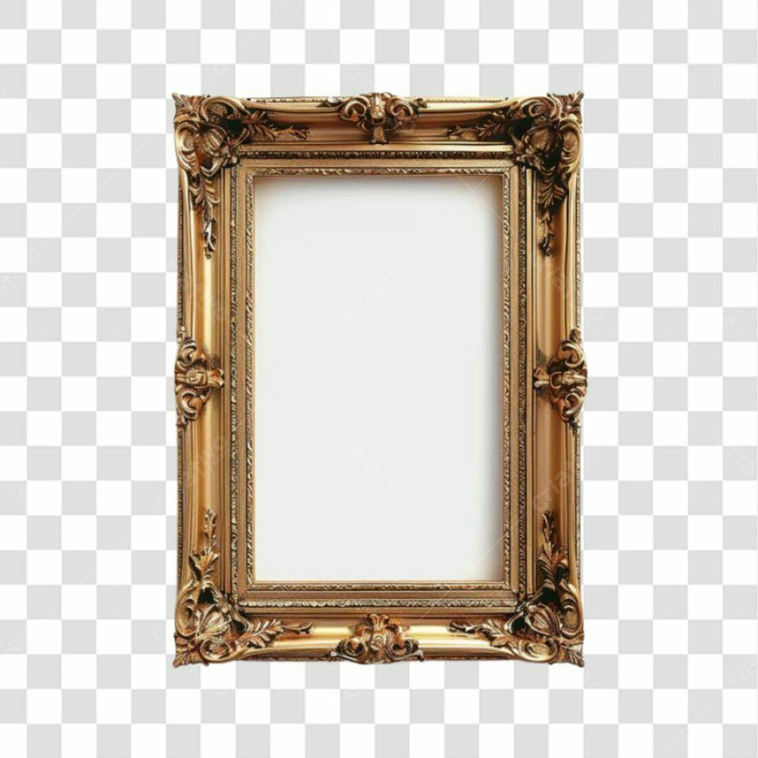 Moldura PNG com fundo transparente Ouro Vintage