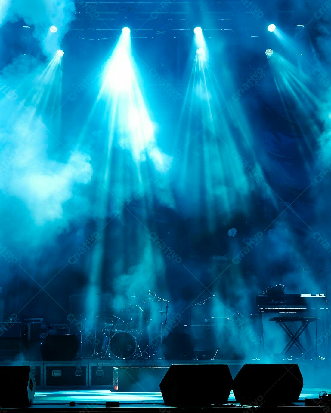 Palco iluminado para show musical