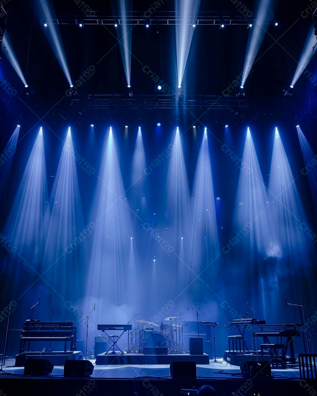 Palco iluminado para show musical