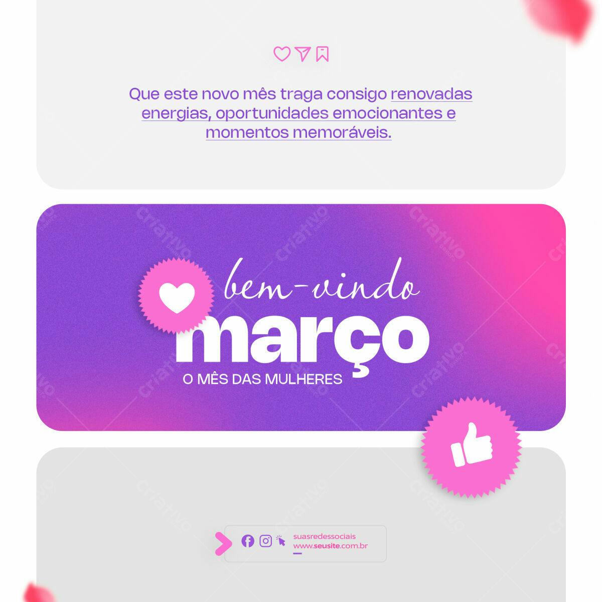 Post para o Mês das Mulheres PSD Editável