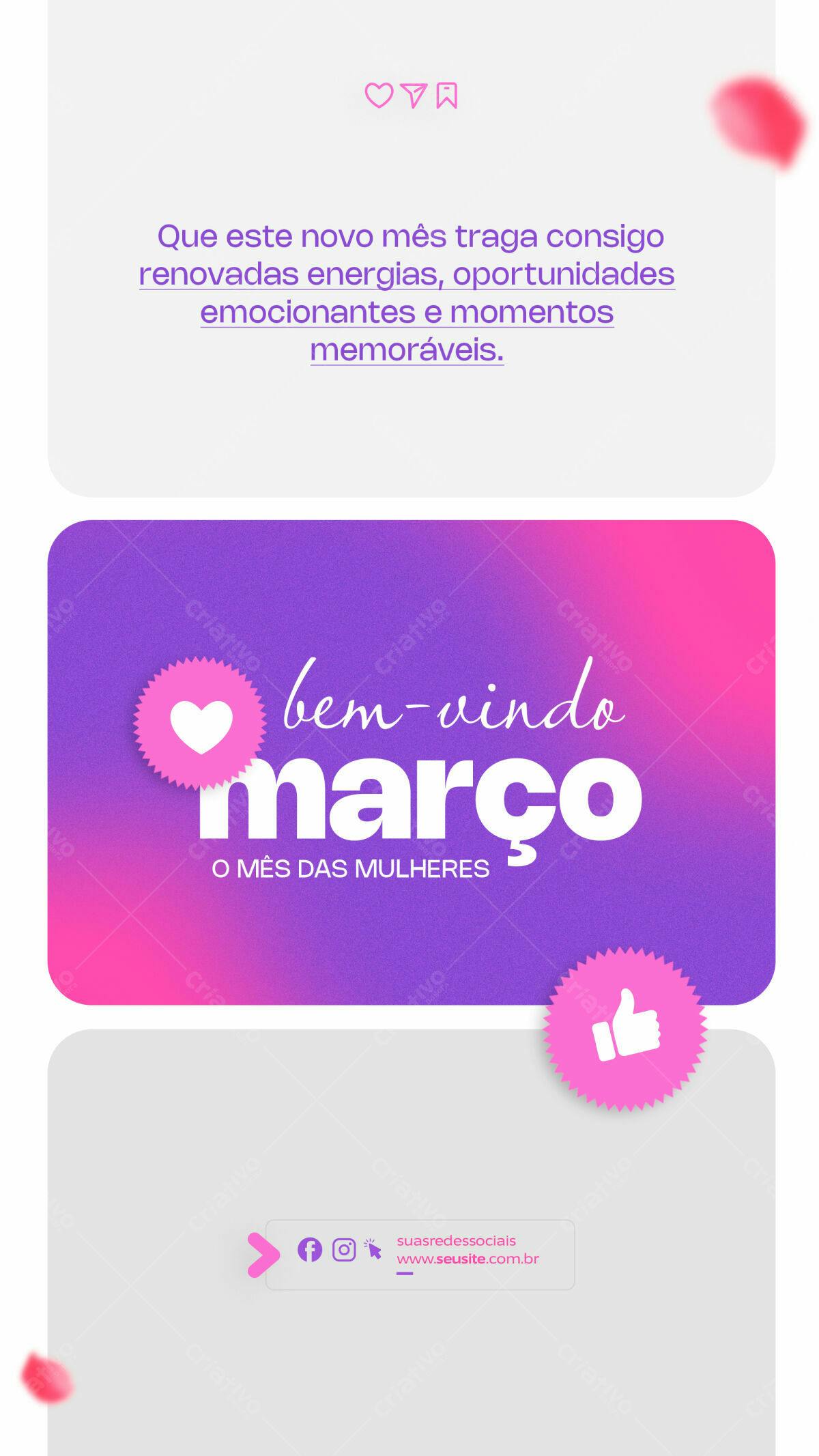 Post para o Mês das Mulheres PSD Editável