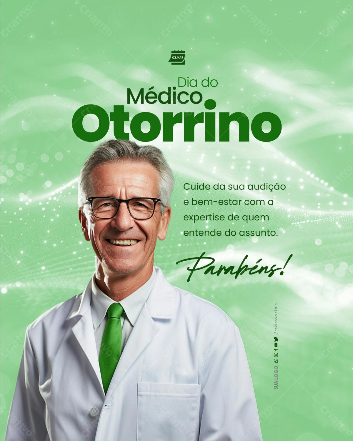 Post para Dia do Médico Otorrino PSD Editável
