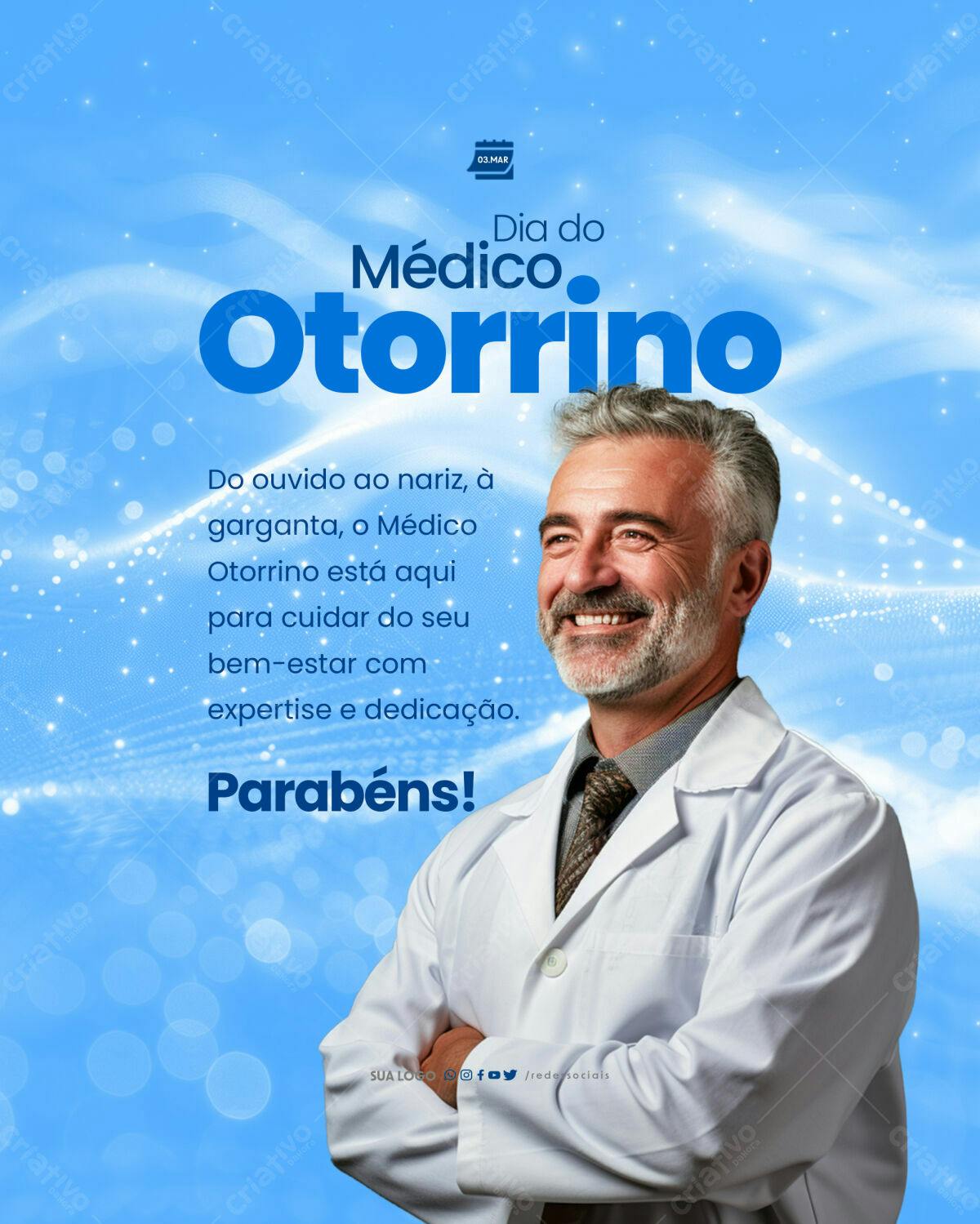 Post para Dia do Médico Otorrino PSD Editável
