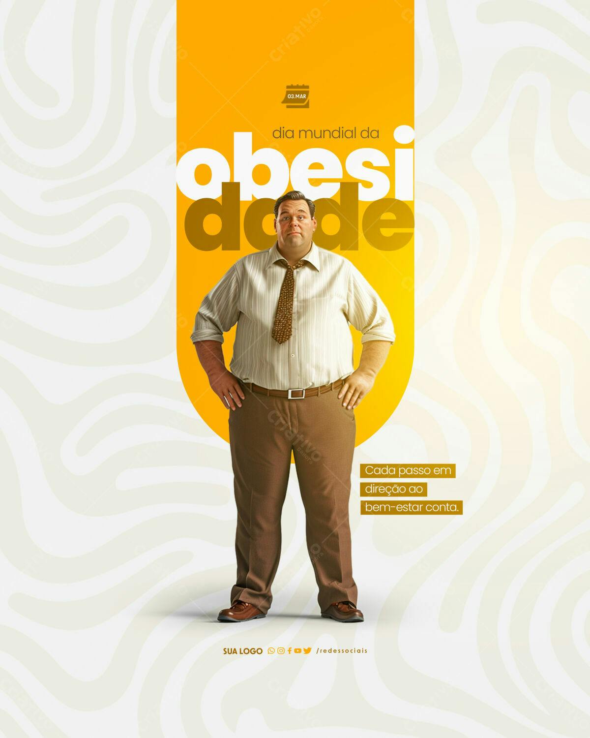 Flyer Dia Mundial da Obesidade PSD Editável