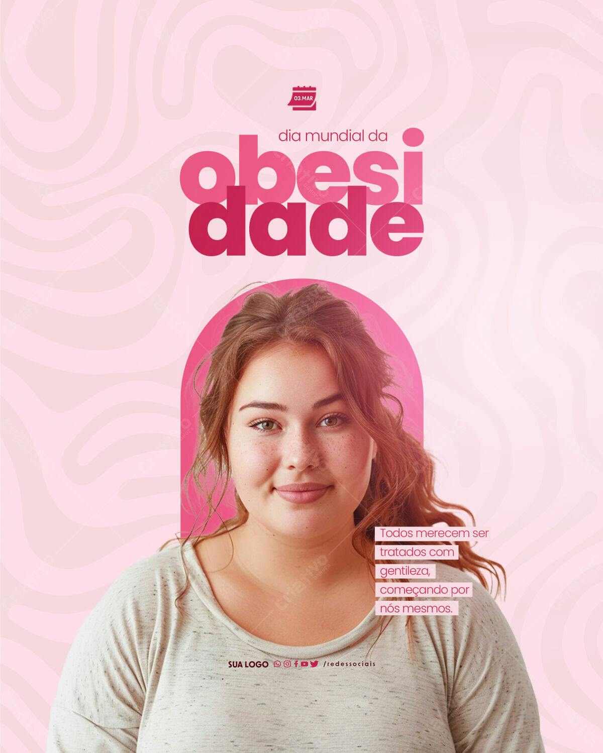 Flyer Dia Mundial da Obesidade PSD Editável