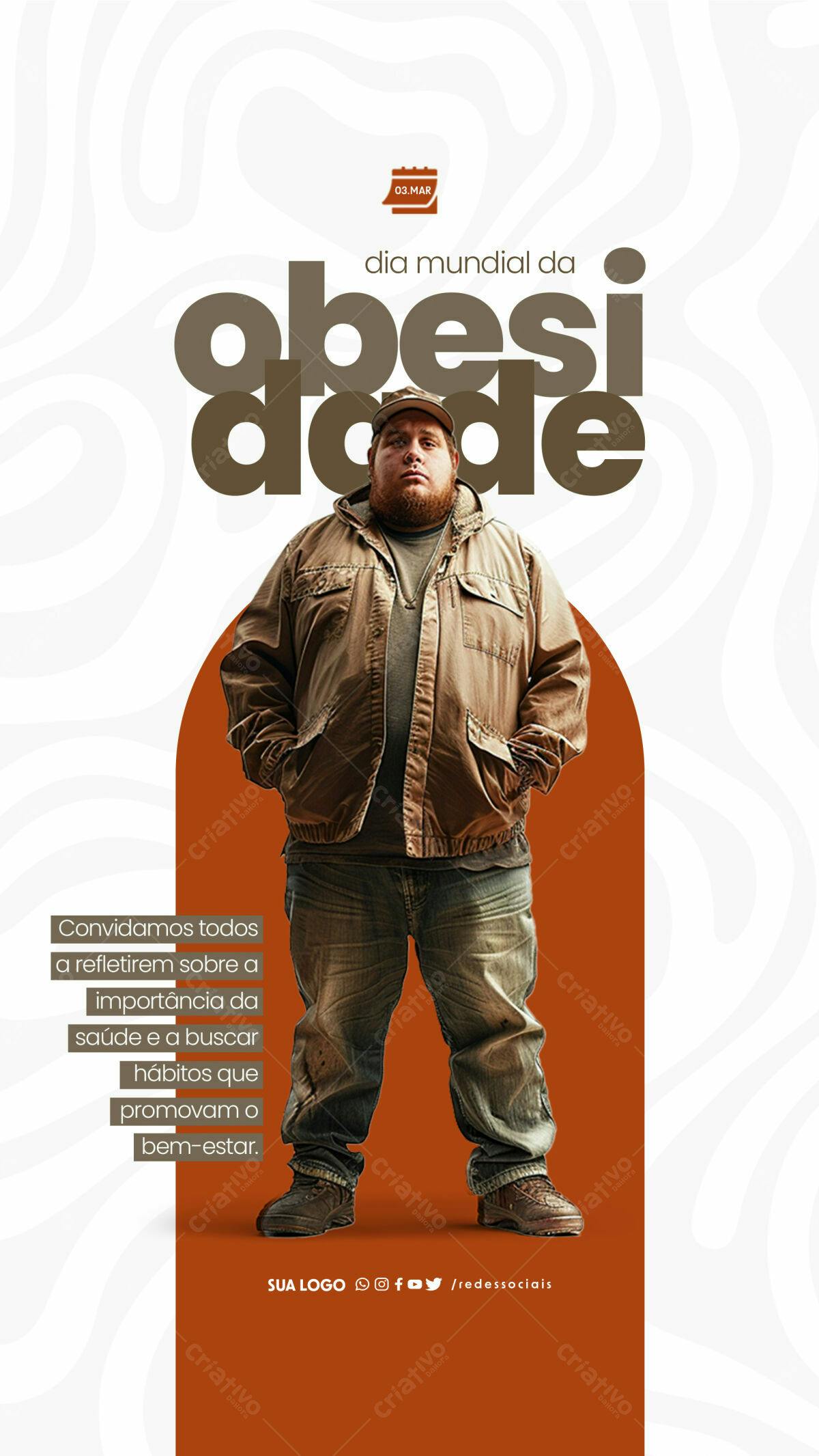 Flyer Dia Mundial da Obesidade PSD Editável