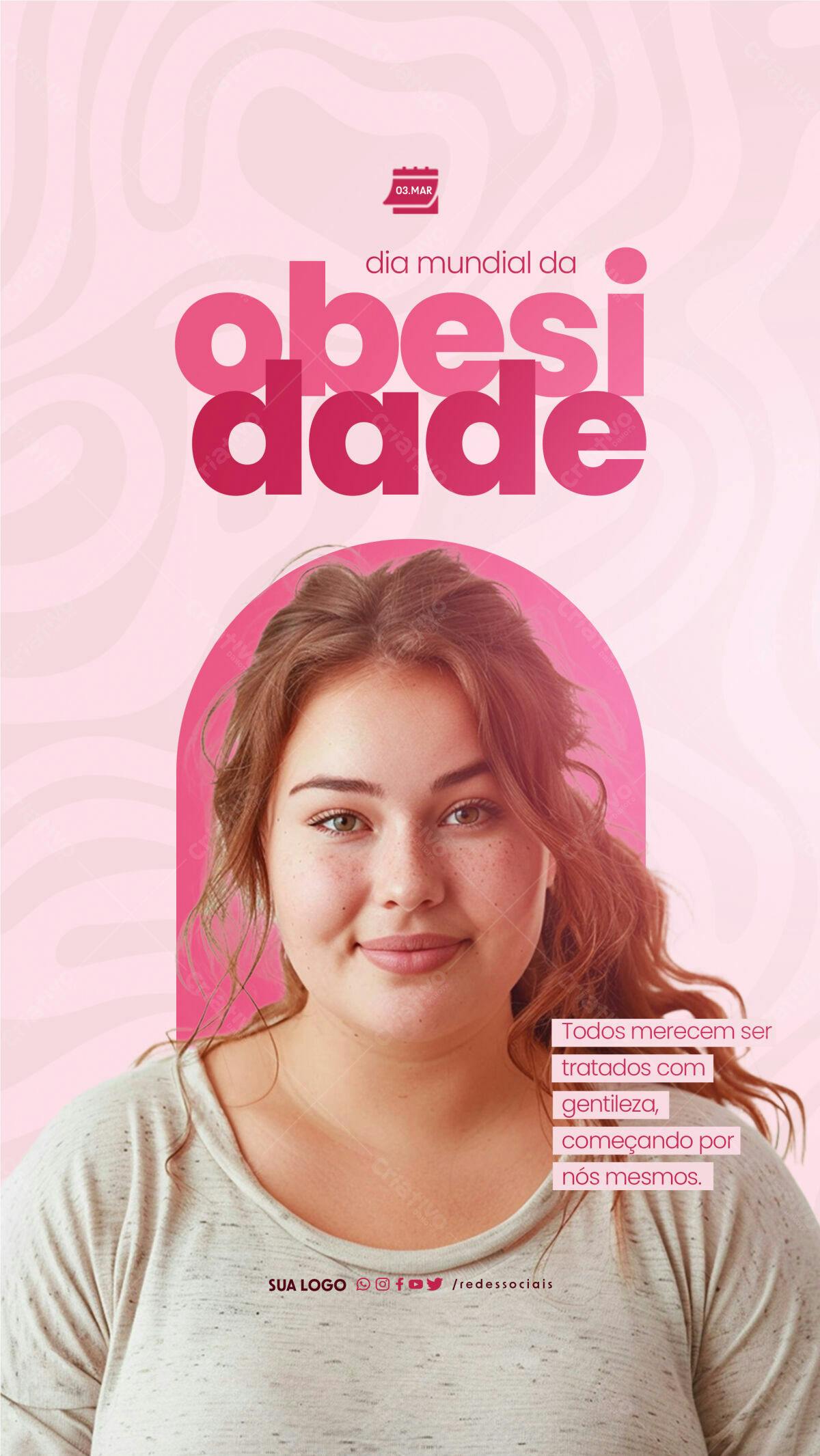 Flyer Dia Mundial da Obesidade PSD Editável