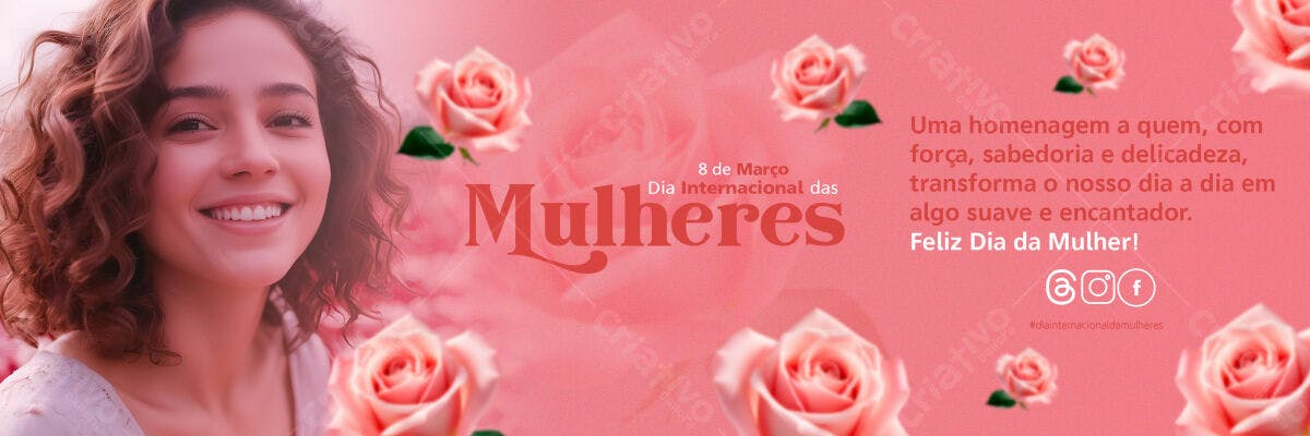 Banner Dia Internacional da Mulher PSD Editável