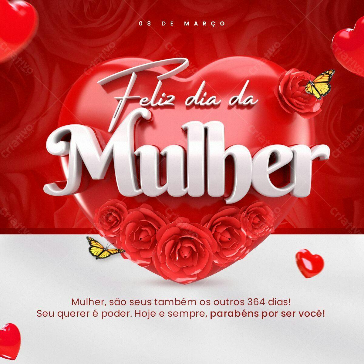 Flyer Dia Internacional da Mulher PSD Editável