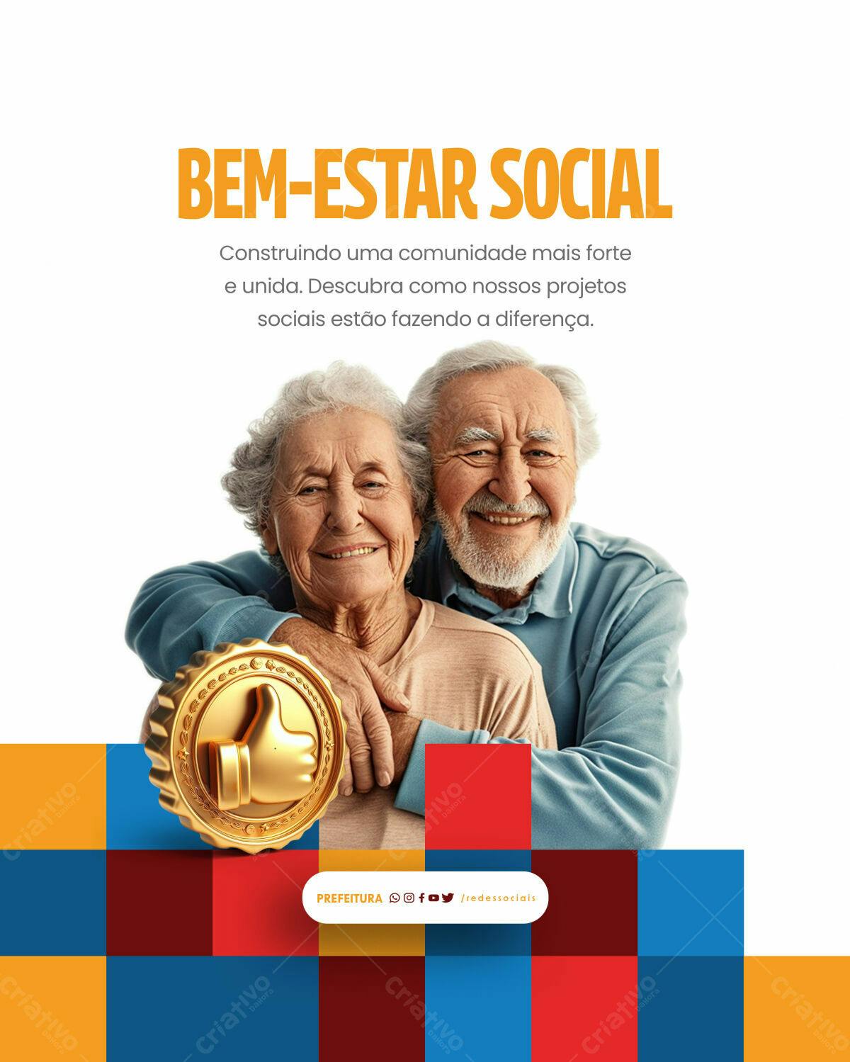 Postagem Bem-Estar Social para Redes Sociais PSD Editável