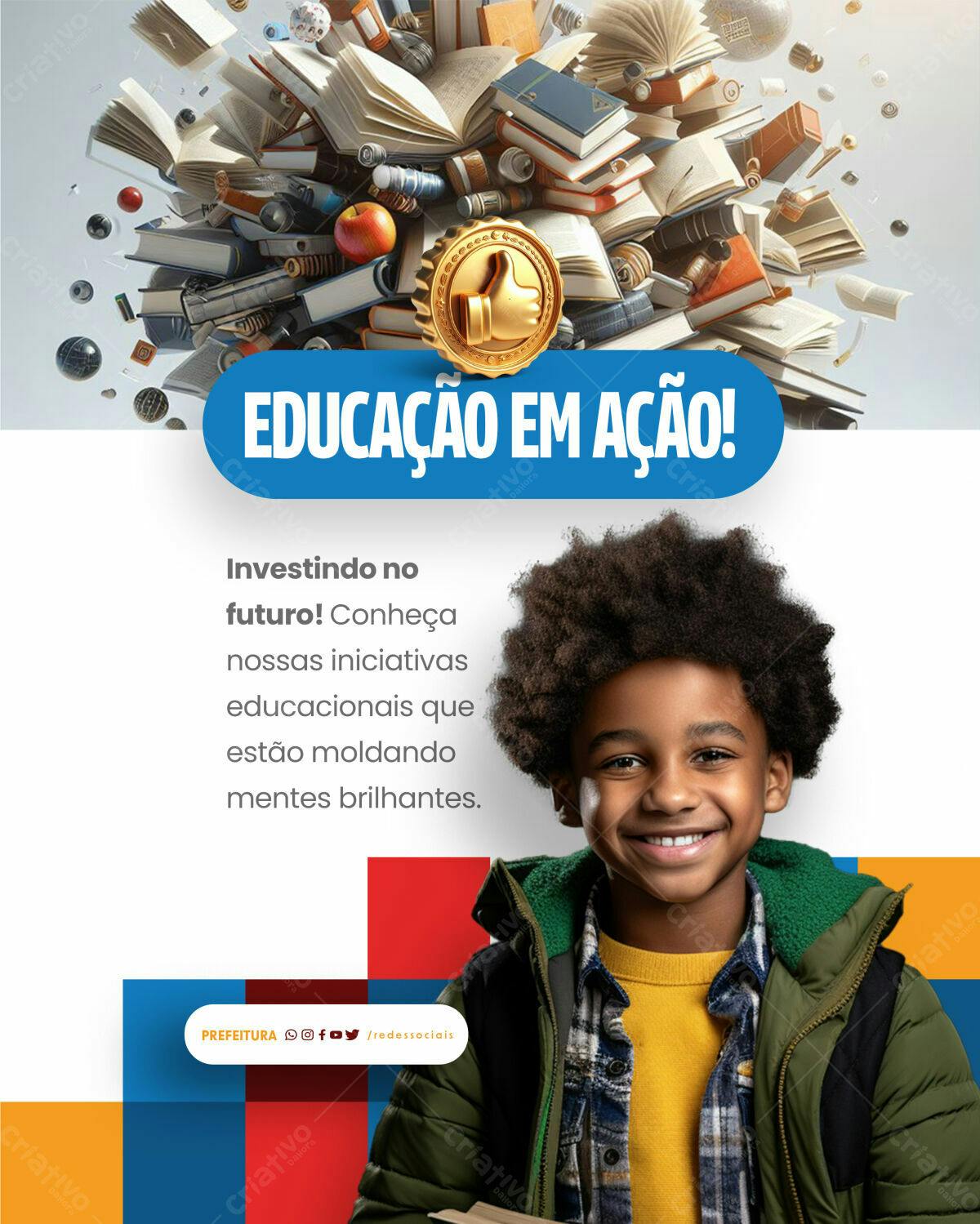 Flyer Educação Infantil PSD Editável