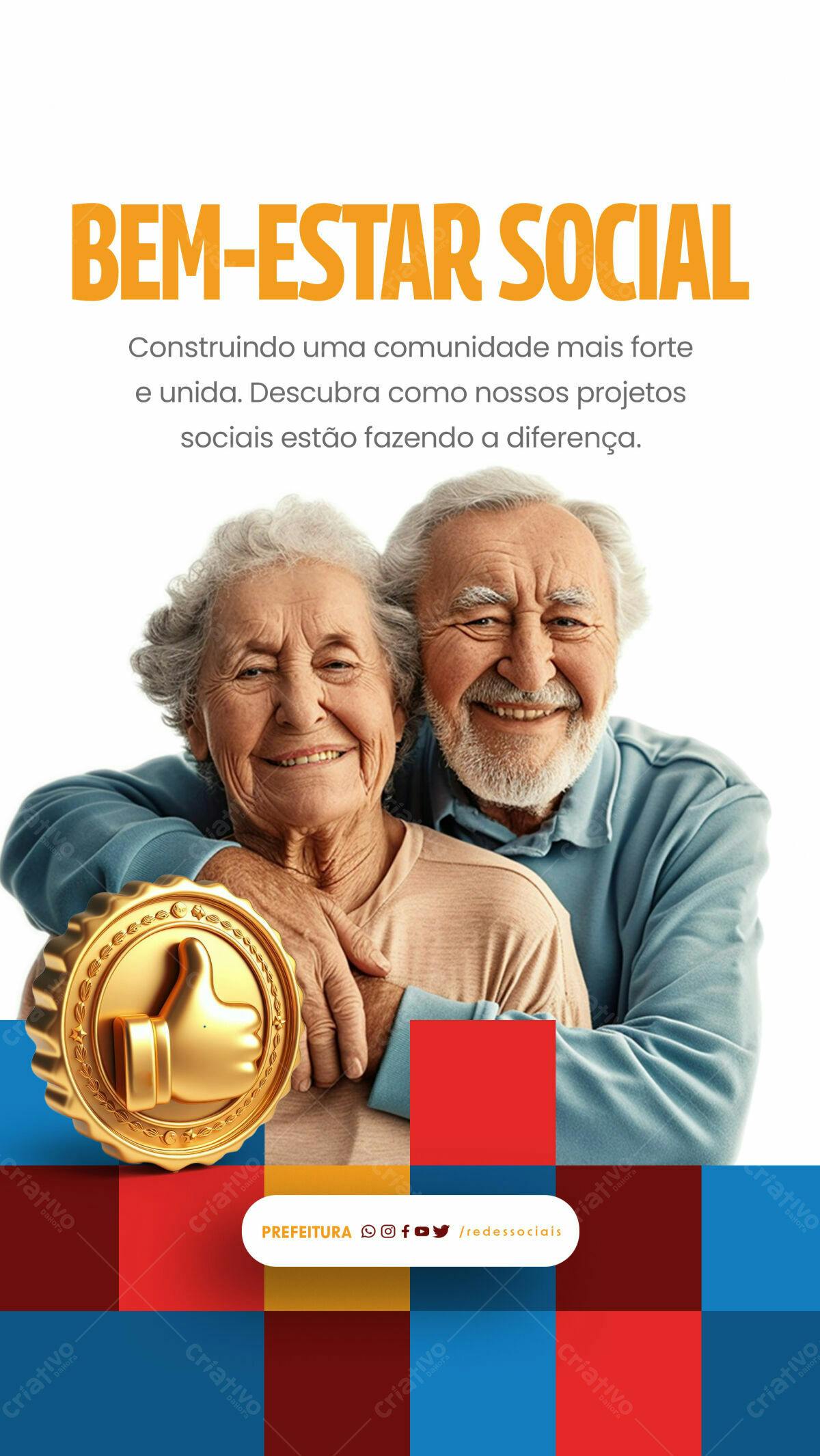 Flyer Bem-Estar Social PSD Editável