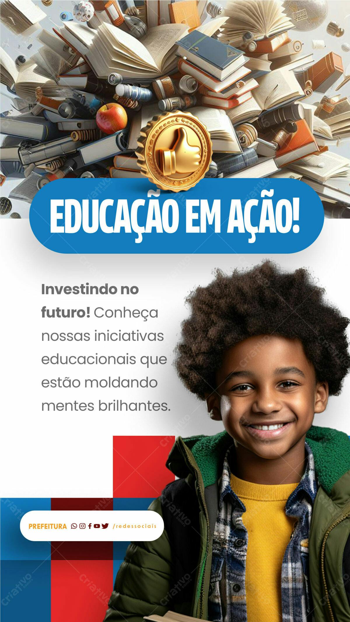 Flyer Educação em Ação PSD Editável