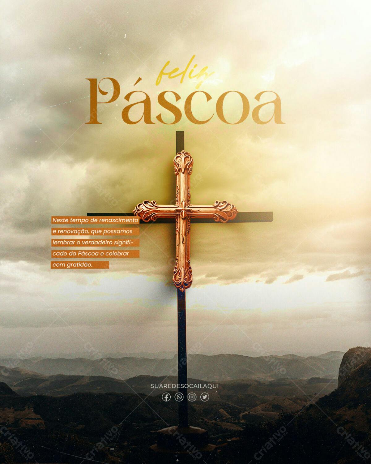 Flyer Feliz Páscoa PSD Editável