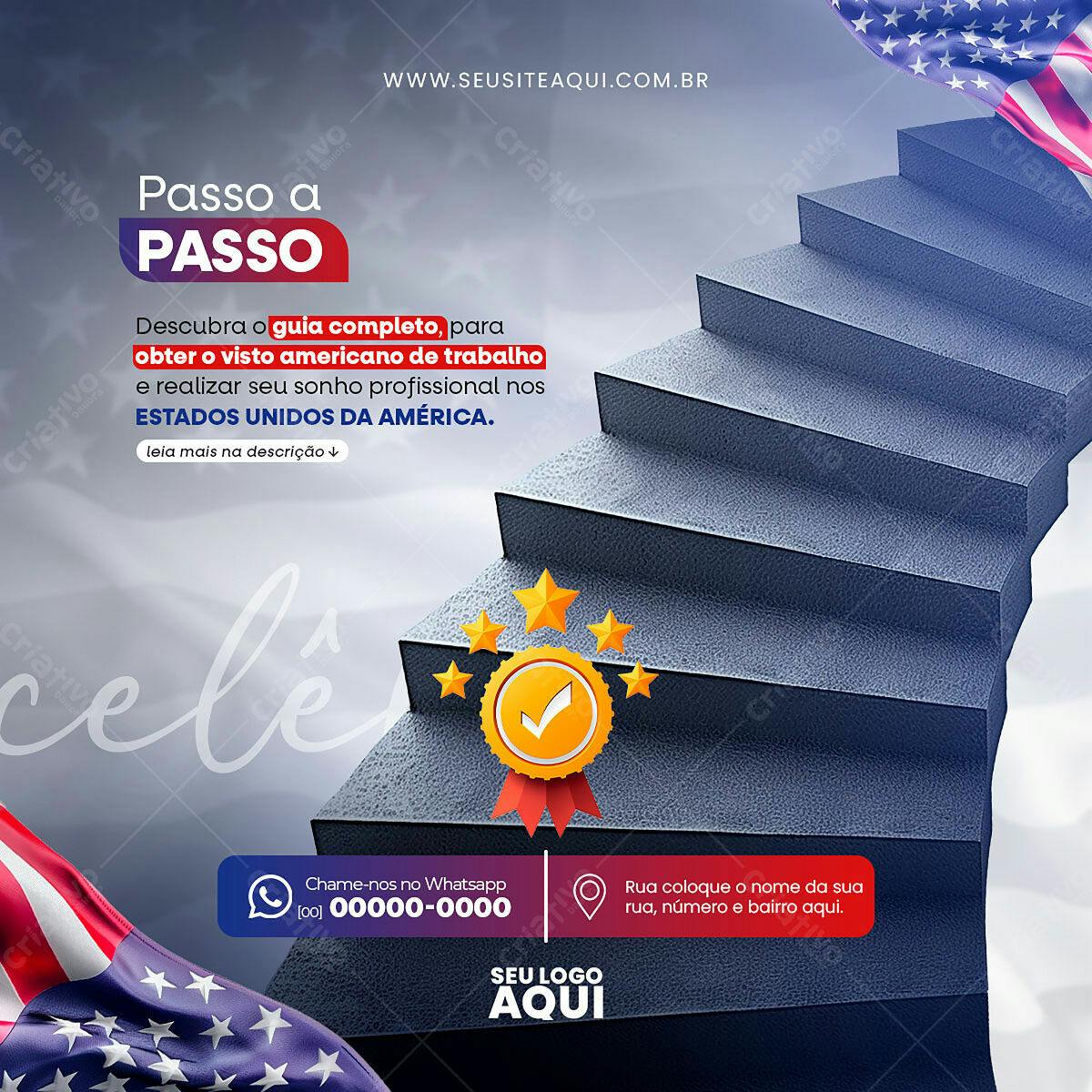 Postagem para Imigração EUA PSD Editável