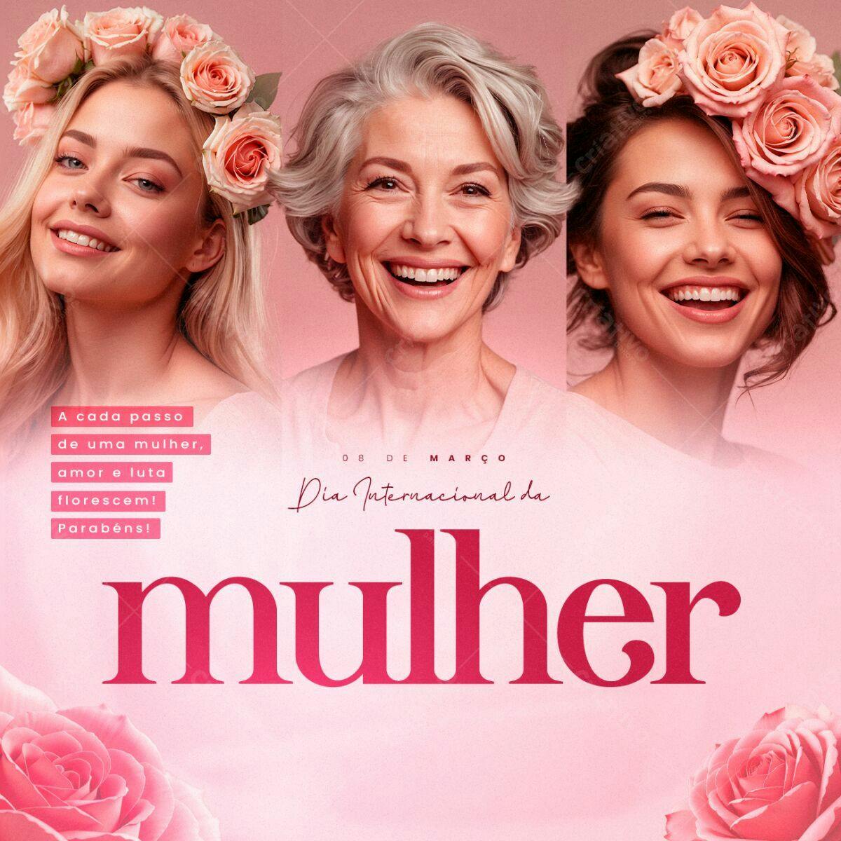 Flyer para o Dia Internacional da Mulher PSD Editável