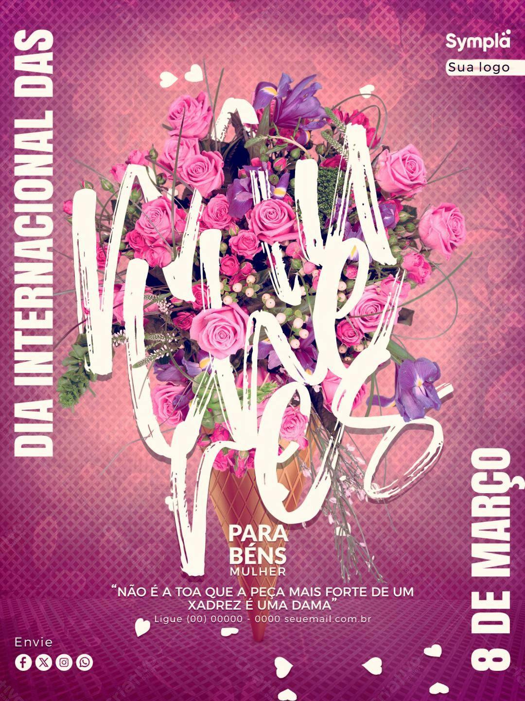 Flyer Dia Internacional da Mulher PSD Editável