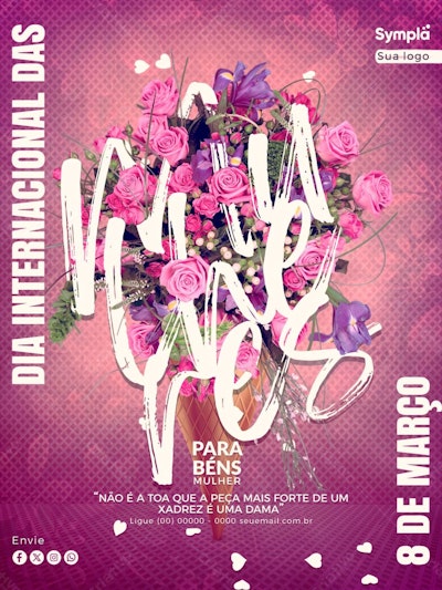 Flyer Dia Internacional da Mulher PSD Editável