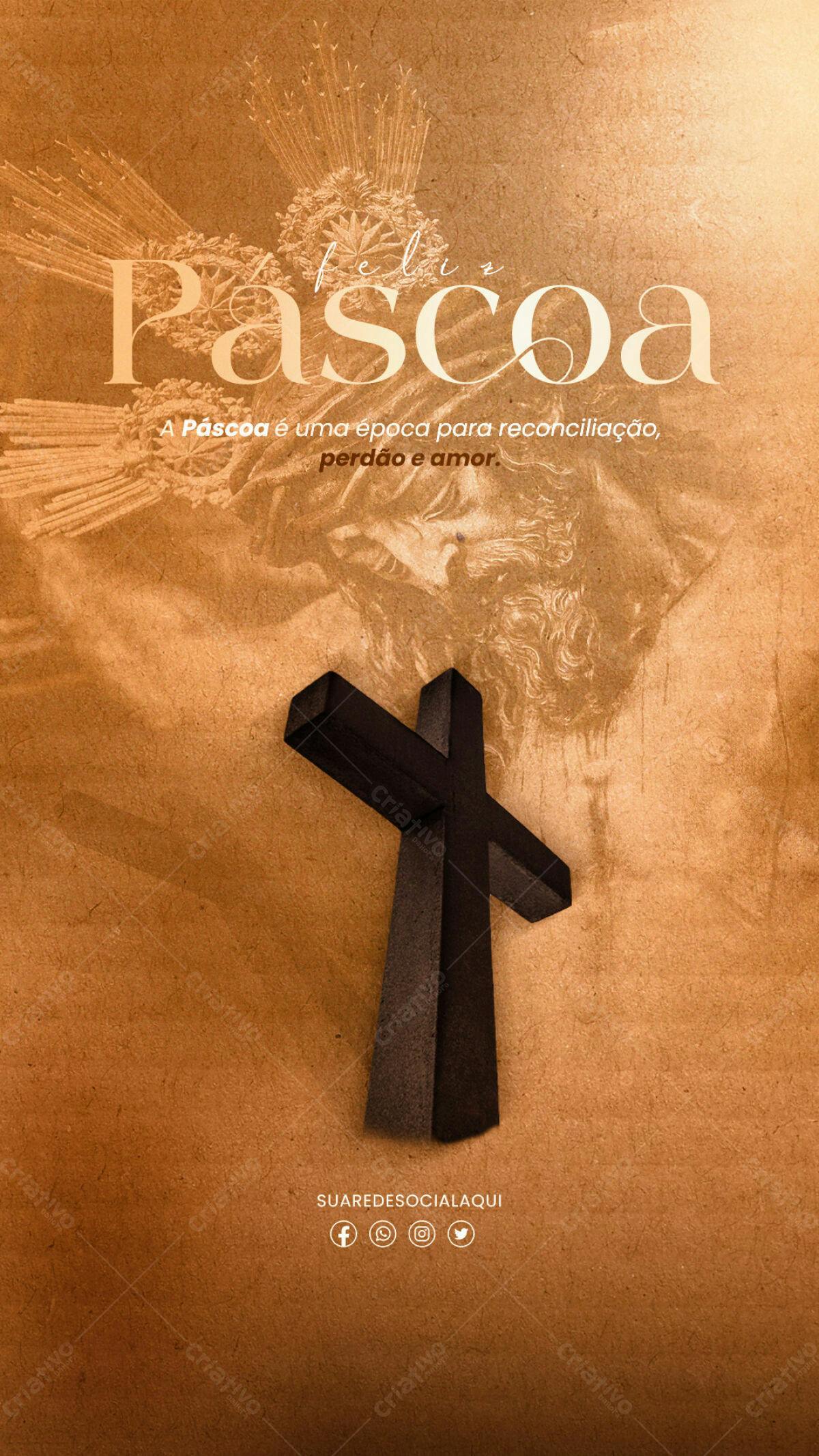 Flyer Páscoa Religioso PSD Editável