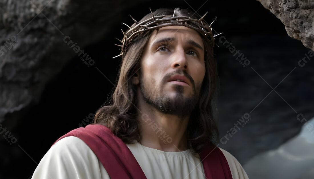 Jesus Cristo com coroa de espinhos